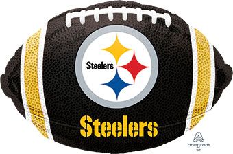 18" Pittsburgh Steelers Football Shape Helium Foil Balloons #29587