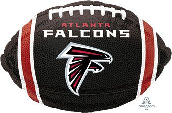 18" Atlanta Falcons Football Shape Helium Foil Balloon 1ct # 29592