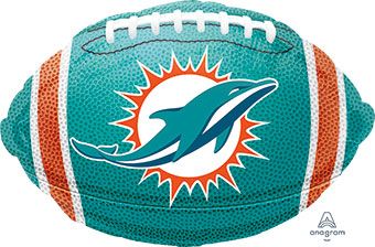 18" NFL Miami Dolphins Football Shape Helium Foil Balloon 1ct #29597