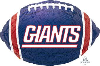 18" NY Giants Football Shape Helium Foil Balloon 1ct #29601