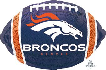18" NFL Denver Broncos Football Shape Helium Foil Balloons #26153