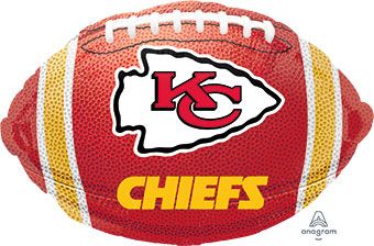 18" Kansas City Chiefs Football Shape Helium Foil Balloon 1ct #29605