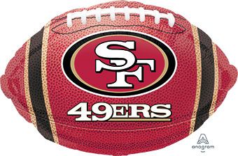 18" NFL San Francisco 49ers Football Shape Helium Foil Balloon- 1ct #29609