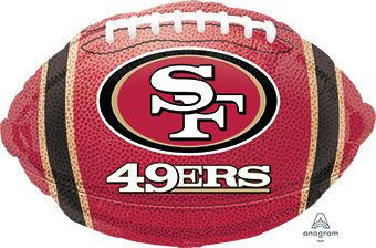 18" NFL San Francisco 49ers Football Shape Helium Balloons  #29609