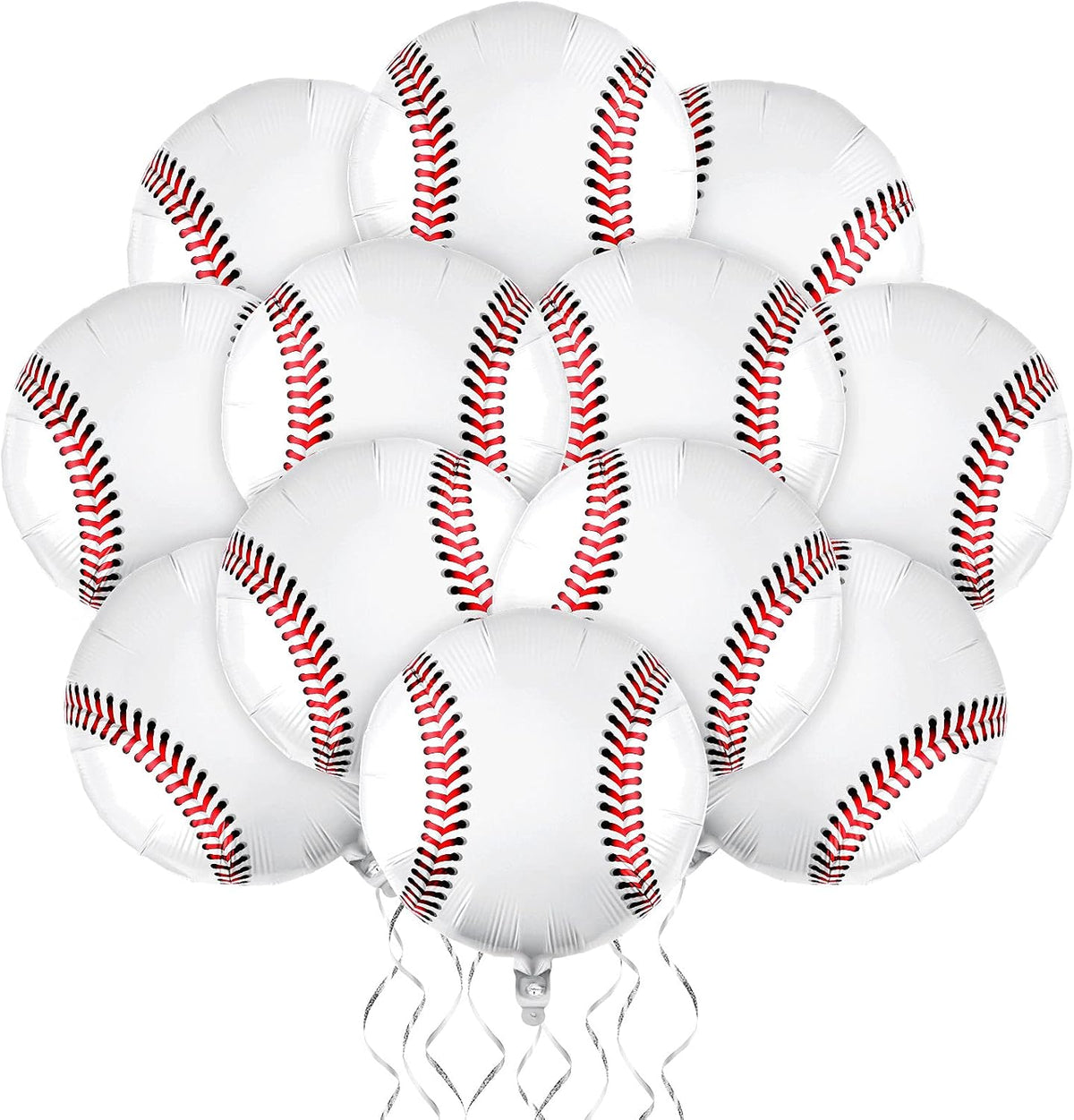 12-Pack 18-Inch Volleyball Foil Mylar Balloons for Themed Birthday Party Decorations