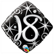 18" 18th Birthday Elegant Sparkles Diamond Shape Helium Foil Balloon 1pk #29991