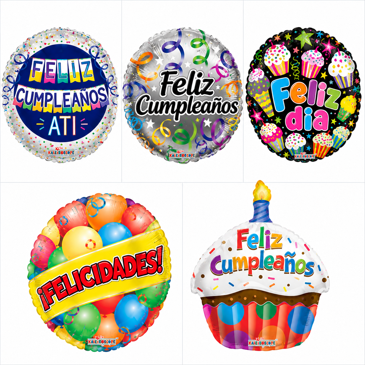 18" Spanish Birthday Feliz Cumpleanos! Helium Foil Balloons Bulk 100 Pack #bdaybulkSP
