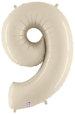 *** Special*** 36" Sempertex White Sand Number # 9 Satin Foil Balloon #15849