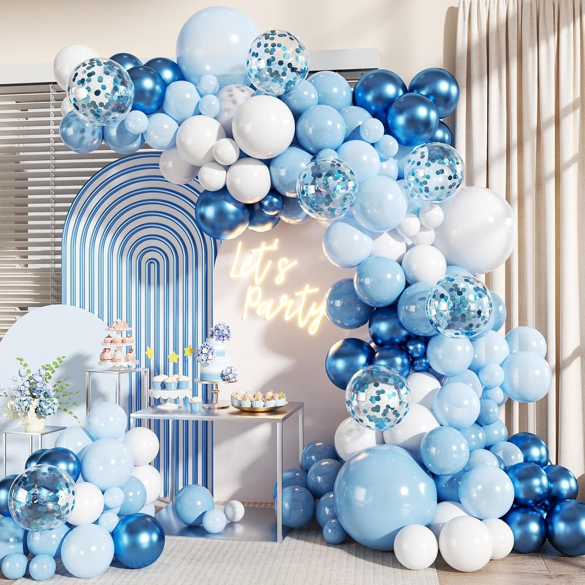 Black Purple Blue Balloon Arch Kit for Birthday Decorations