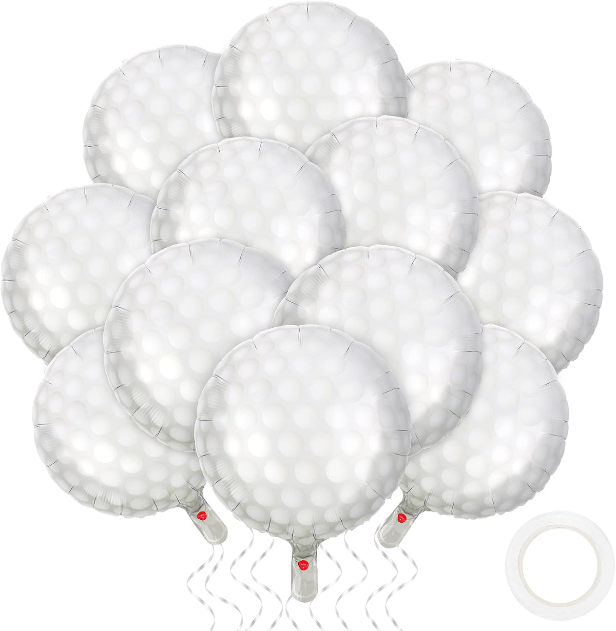 12-Pack 18-Inch Volleyball Foil Mylar Balloons for Themed Birthday Party Decorations