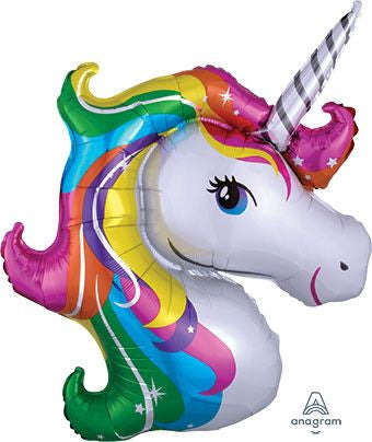 33" Rainbow Unicorn Shape Helium Foil Balloon #31299