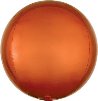 15" ORBZ Shiny Orange Spherical Round Balloon (3 Pack) #31941