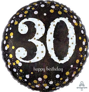 18" 30th Sparkling Birthday Foil Balloons 1ct #32129