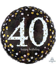 18" 40th Sparkling Birthday Helium Foil Balloons #32130, 1ct.