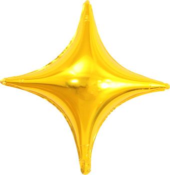 18" Deco Star 4 Point Gold Foil Balloons 5 per pack #32209