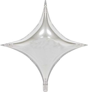 30" Deco Star 4 Point Silver Foil Balloons 1 per pack #32212