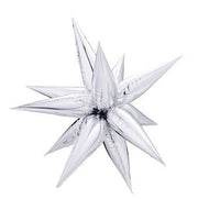 60" Star Burst Foil Balloons Jumbo Silver #32224