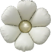 24" Latte Cream Daisy Flower Shape Air Fill Foil Balloon (2 Pack) #32301