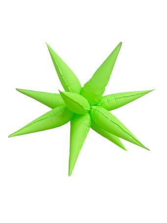 26" Star Burst Foil Balloons Small Neon Green #32391