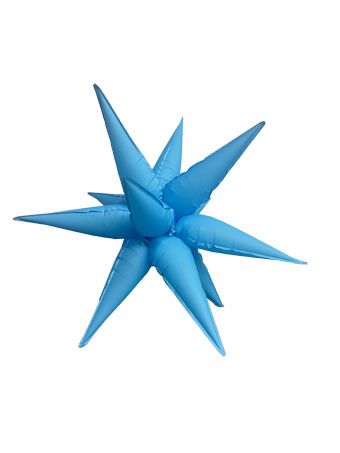 22" Star Burst Foil Balloons Small Neon Blue 1 per pack #32385