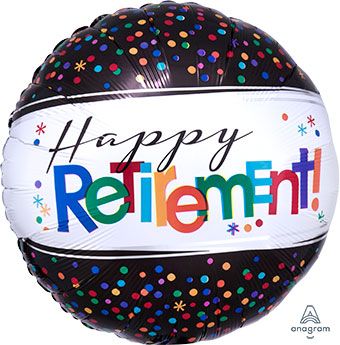 18"Happy Retirement  Helium Foil Balloon (5 Pack)#32816