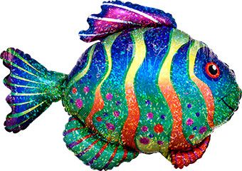 33" Fashionable Colorful Fish Shape Helium Foil Balloon #32850