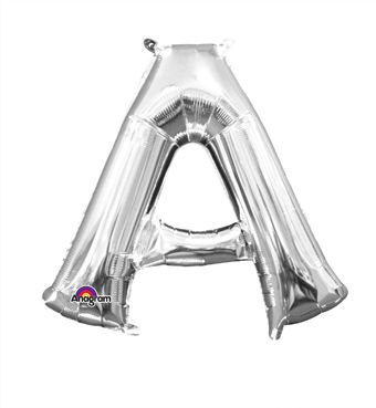16" Mini Silver Letter A Self Sealing Balloon #33011