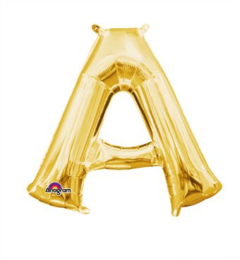 16" Mini Gold Letter A Balloon Self Sealing #33012