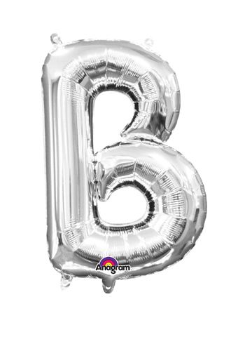 16" Mini Silver Letter B Balloon Self Sealing #33013