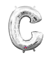 16" Mini Silver Letter C Balloon Self Sealing #33015