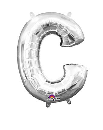 16" Mini Silver Letter C Balloon Self Sealing #33015