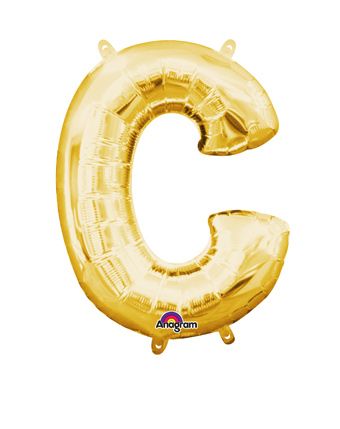 16" Mini Gold Letter C Balloon Self Sealing #33016