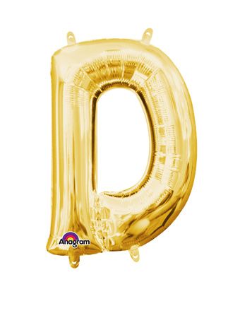 16" Mini Gold Letter D Balloon Self Sealing #33018