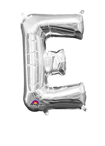 16" Mini Silver Letter E Balloon Self Sealing #33019