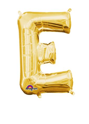 16" Mini Gold Letter E Balloon Self Sealing #33020