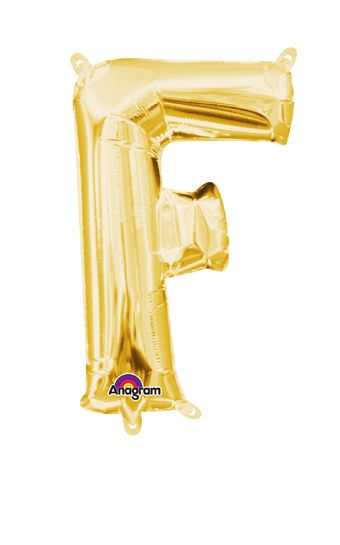 16" Mini Gold Letter F Balloon Self Sealing #33022