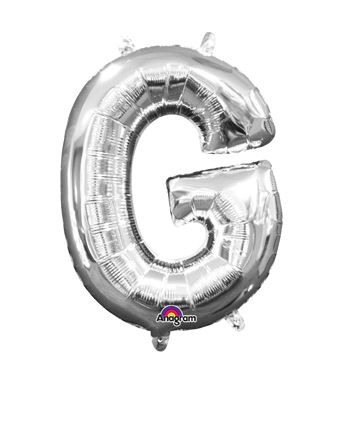 16" Mini Silver Letter G Balloon Self Sealing #33023