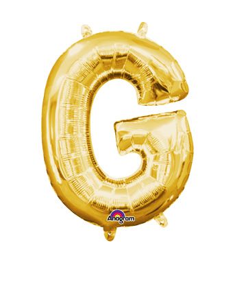 16" Mini Gold Letter G Balloon Self Sealing #33024