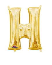 16" Mini Gold Letter H Balloon Self Sealing #33027