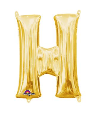 16" Mini Gold Letter H Balloon Self Sealing #33027