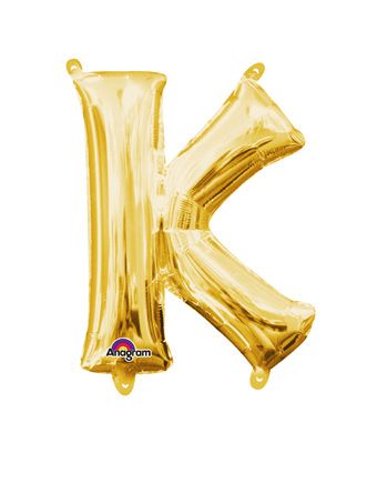 16" Mini Gold Letter K Balloon Self Sealing #33033