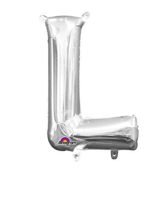 16" Mini Silver Letter L Balloon Self Sealing #33034