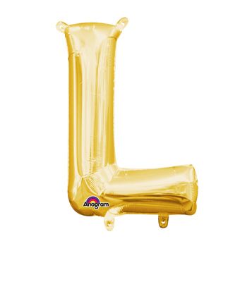 16" Mini Gold Letter L Balloon Self Sealing # 33035