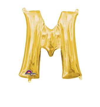 16" Mini Gold Letter M Balloon Self Sealing #33037