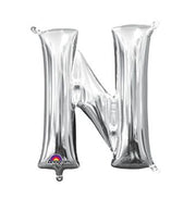 16" Mini Silver Letter N Balloon Self Sealing #33038