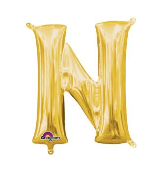 16" Mini Gold Letter N Balloon Self Sealing #33039