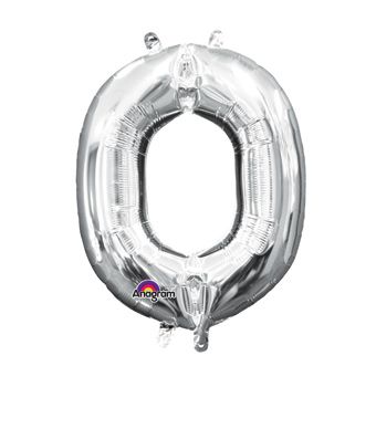 16" Mini Silver Letter O Balloon Self Sealing #33040