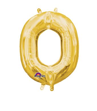 16" Mini Gold Letter O Balloon Self Sealing #33041