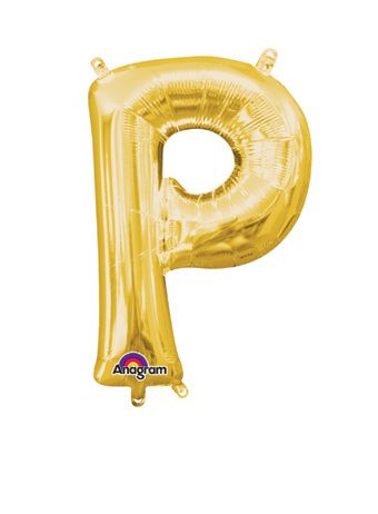 16" Mini Gold Letter P Balloon Self Sealing #33043