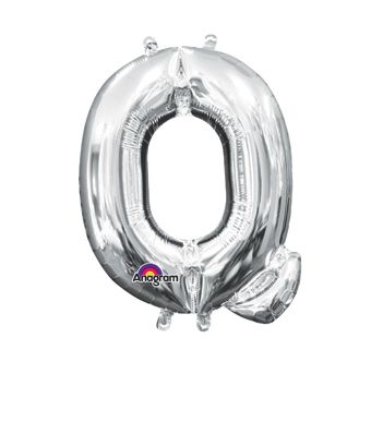 16" Mini Silver Letter Q Balloon Self Sealing #33044